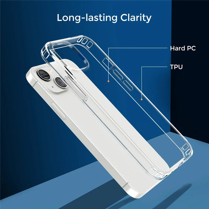 AHASTYLE PC06-N For iPhone 15 Protective Cover Clear PC+TPU Phone Case - Transparent - 2