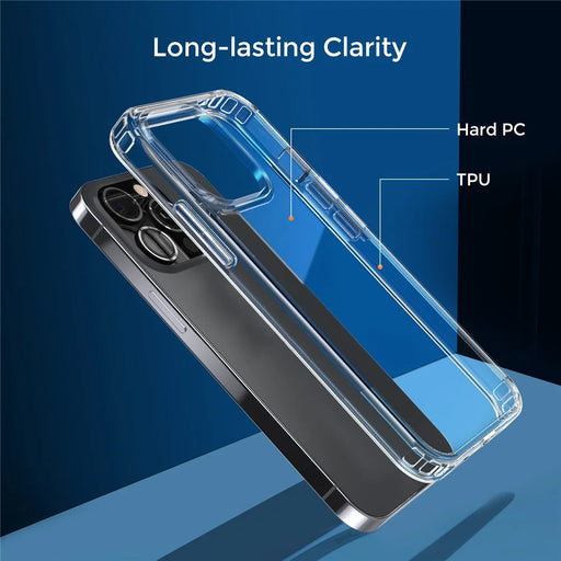 AHASTYLE PC06-N For iPhone 15 Pro Phone Case PC+TPU Shockproof Clear Cover - Transparent - 2
