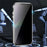 For iPhone 15 Pro Max Anti Peep Phone Case Double-Sided Tempered Glass Metal Frame Cover - Silver - 3