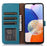 For Samsung Galaxy S25+ / S24+ Case Litchi Texture Genuine Cow Leather Wallet Cover - Blue - 2