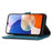 For Samsung Galaxy S25+ / S24+ Case Litchi Texture Genuine Cow Leather Wallet Cover - Blue - 3