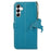For Samsung Galaxy S25+ / S24+ Case Litchi Texture Genuine Cow Leather Wallet Cover - Blue - 7