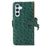 For Samsung Galaxy S25+ / S24+ Case Genuine Cow Leather Wallet Phone Cover - Green - 7