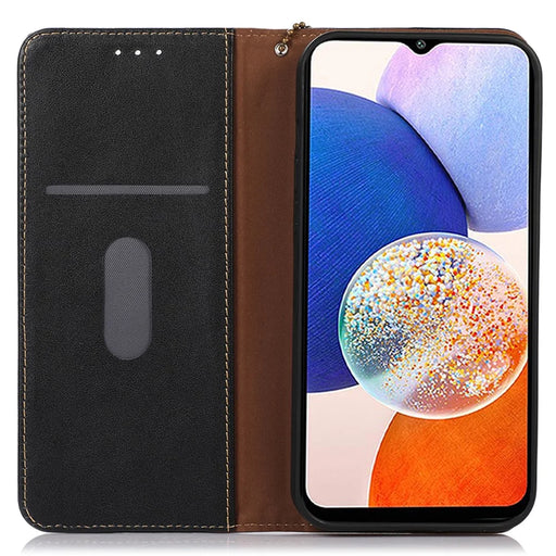 KHAZNEH For Samsung Galaxy S25 / S24 Case Genuine Cow Leather RFID Blocking Phone Cover - Black - 2
