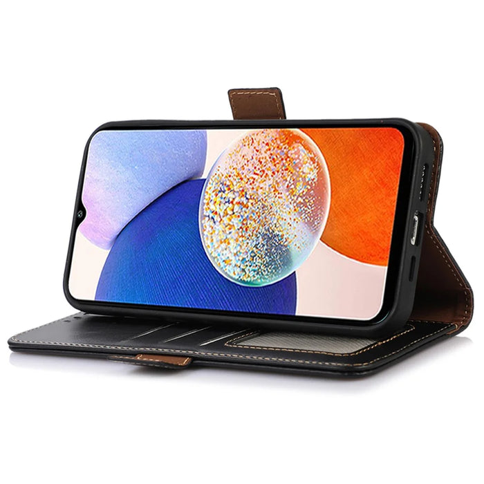 For Samsung Galaxy S24 Ultra Case RFID Blocking Wallet Stand Phone Cover - Black - 3