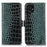 For Samsung Galaxy S24 Ultra Case RFID Blocking Genuine Cow Leather Wallet Phone Cover - Green - 1