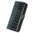 For Samsung Galaxy S24 Ultra Case RFID Blocking Genuine Cow Leather Wallet Phone Cover - Green - 6