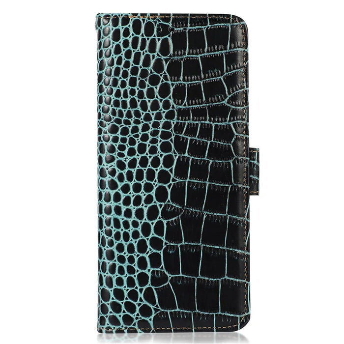 For Samsung Galaxy S24 Ultra Case RFID Blocking Genuine Cow Leather Wallet Phone Cover - Green - 7