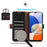 For Samsung Galaxy S25+ / S24+ Case Genuine Cow Leather RFID Blocking Wallet Cover - Black - 5