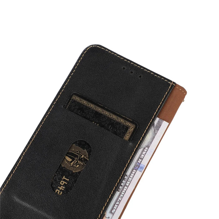KHAZNEH For Samsung Galaxy S24 Ultra Case Nappa Texture RFID Blocking Phone Wallet Cover - Black - 4