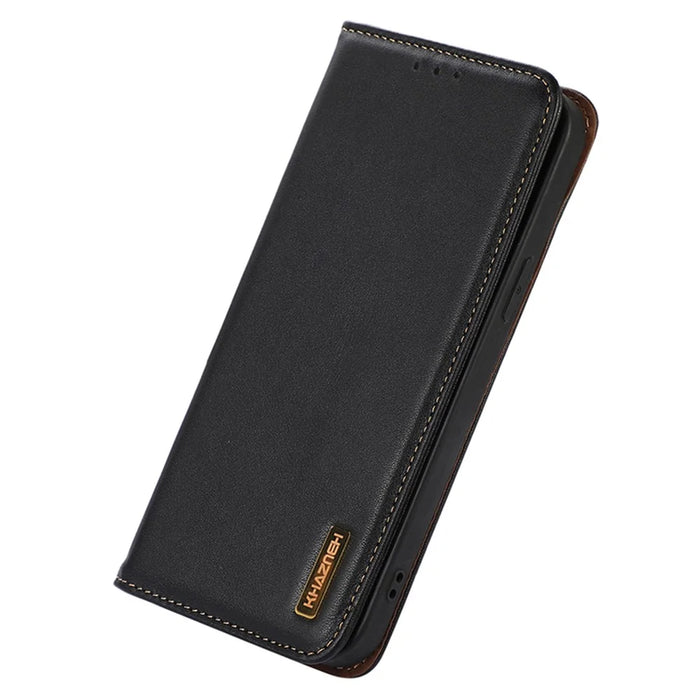 KHAZNEH For Samsung Galaxy S24 Ultra Case Nappa Texture RFID Blocking Phone Wallet Cover - Black - 5