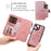 For iPhone 15 Magnetic Case Detachable PU Leather Zipper Wallet Cover - Rose Gold - 6