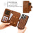 For iPhone 15 Pro Max Magnetic Case Detachable PU Leather Zipper Wallet Cover - Brown - 6