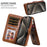 For iPhone 15 Pro Max Magnetic Case Detachable PU Leather Zipper Wallet Cover - Brown - 7