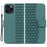 For iPhone 14 Pro Max Leather Case Imprinted Rhombus Wallet Cover - Green - 1