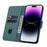 For iPhone 14 Pro Max Leather Case Imprinted Rhombus Wallet Cover - Green - 2