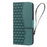 For iPhone 14 Pro Max Leather Case Imprinted Rhombus Wallet Cover - Green - 7