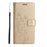 For Samsung Galaxy A15 4G Leather Case Butterfly Imprint Wallet Cover - Gold - 6