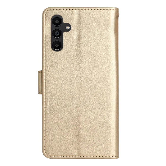 For Samsung Galaxy A15 4G Leather Case Butterfly Imprint Wallet Cover - Gold - 7