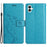 For Samsung Galaxy A05 4G Case Wallet Leather Cover with Imprinted Butterfly - Blue - 1