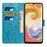 For Samsung Galaxy A05 4G Case Wallet Leather Cover with Imprinted Butterfly - Blue - 2