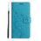 For Samsung Galaxy A05 4G Case Wallet Leather Cover with Imprinted Butterfly - Blue - 6