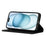 For iPhone 15 Case Litchi Texture Anti-scratch Genuine Cow Leather Cover Stand Wallet - Black - 2