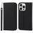 For iPhone 15 Pro Max Case Litchi Texture Genuine Cow Leather Phone Wallet Cover - Black - 1