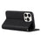 For iPhone 15 Pro Max Case Litchi Texture Genuine Cow Leather Phone Wallet Cover - Black - 4