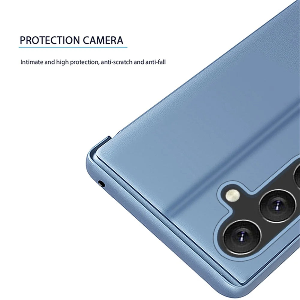For Samsung Galaxy A05s 4G Case Flip Leather Cover with Stand Full Body Protective Phone Case - Blue - 6