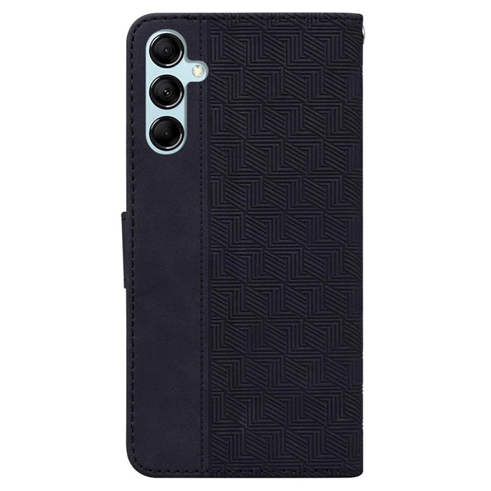 For Samsung Galaxy A15 4G Leather Case Imprinted Phone Cover with Wallet Stand - Black - 7