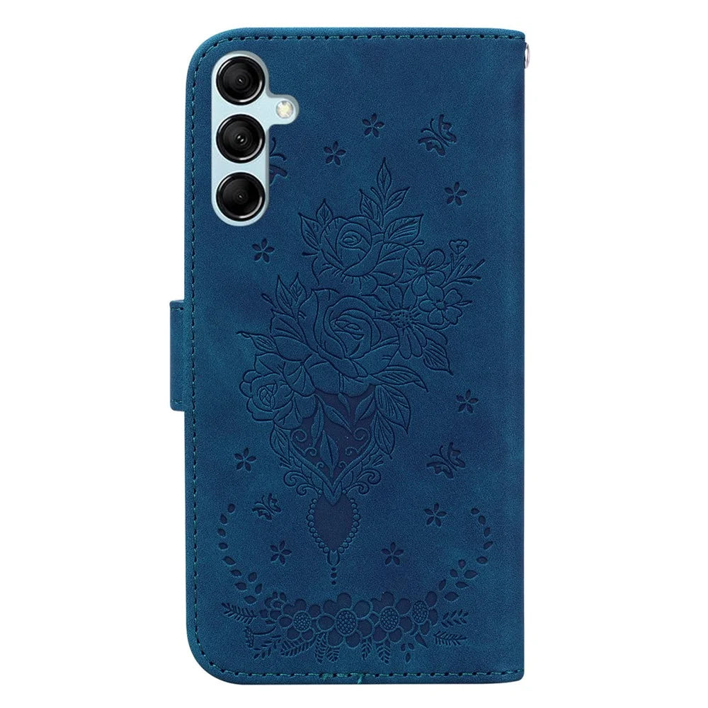 Imprinted Phone Cover for Samsung Galaxy A15 4G Case PU Leather Stand Phone Shell - Blue - 7