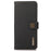 KHAZNEH For Samsung Galaxy A15 4G Case Genuine Cow Leather RFID Blocking Phone Stand Cover - Black - 6