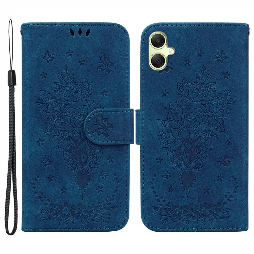 For Samsung Galaxy A05 4G Case PU Leather Magnetic Folio Phone Cover - Blue - 1