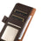 KHAZNEH For Samsung Galaxy S25+ / S24+ Cover RFID Blocking Genuine Cow Leather Phone Shell - Brown - 5