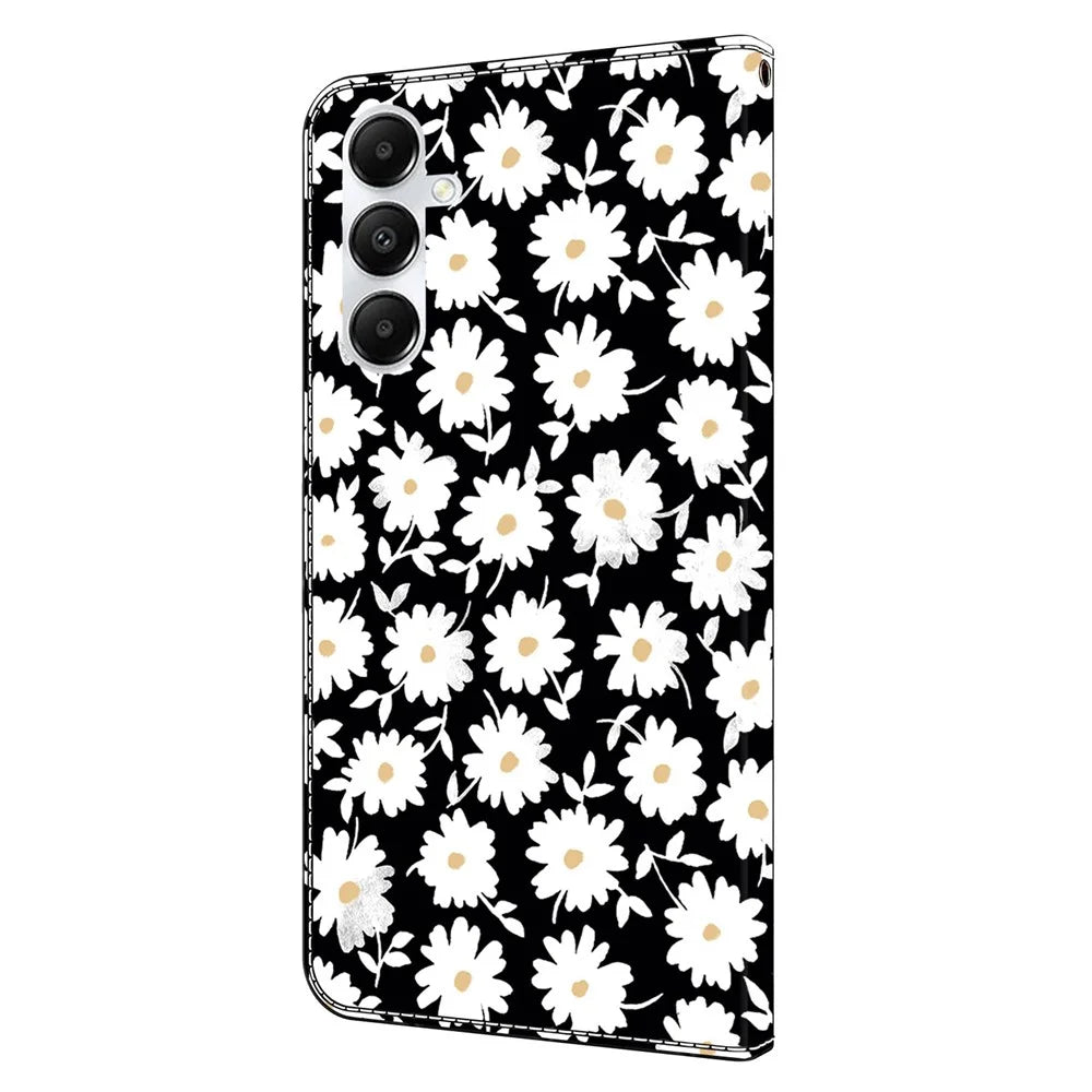 For Samsung Galaxy A05s 4G Case Wallet PU Leather 3D Pattern Flip Phone Cover - Floral - 7