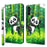 For Samsung Galaxy A05s 4G Case Flip PU Leather 3D Pattern Printing Phone Cover - Panda Climbing - 1