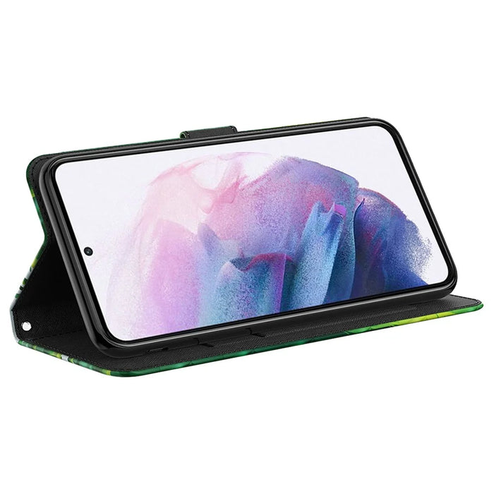 For Samsung Galaxy A05s 4G Case Flip PU Leather 3D Pattern Printing Phone Cover - Panda Climbing - 3