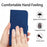 HT04 For Samsung Galaxy S24 Ultra Cover PU Leather Phone Case with Wrist Strap - Sapphire - 4