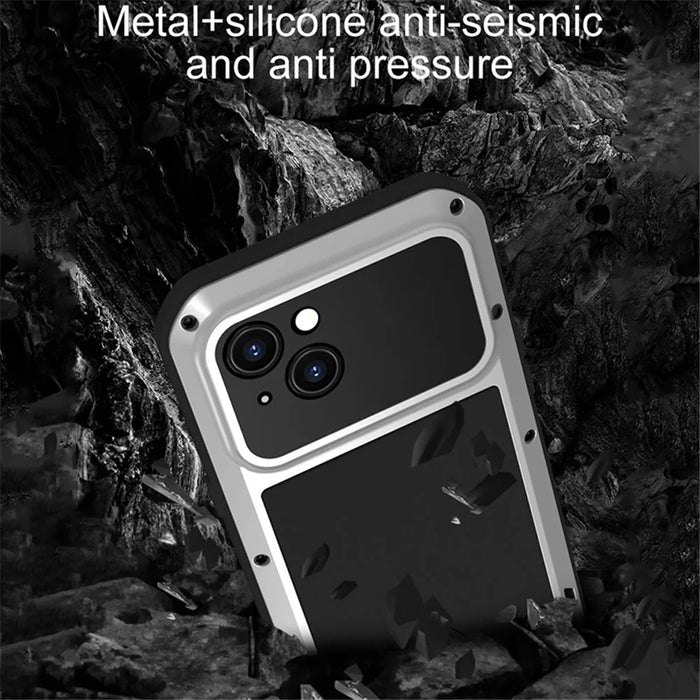 LOVE MEI For iPhone 15 Case with Tempered Glass Screen Protector Phone Cover - Yellow - 6