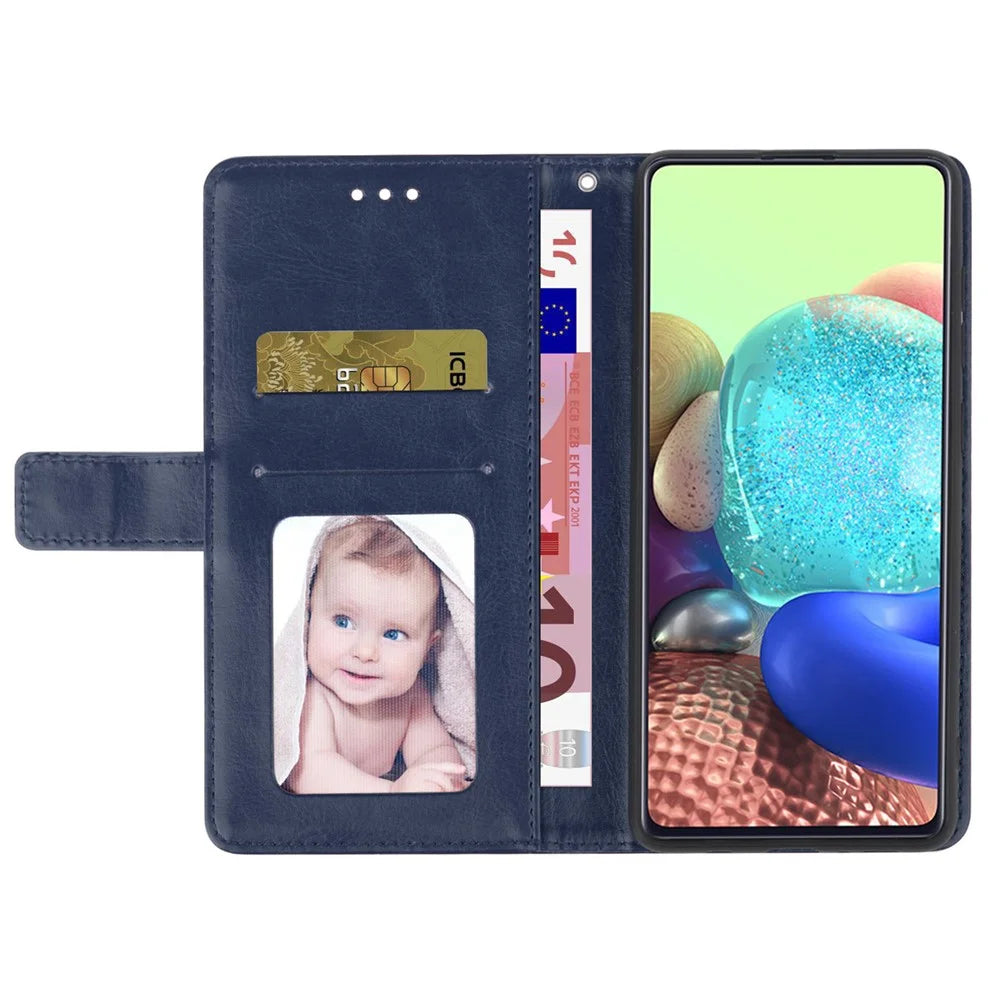 For Samsung Galaxy S24+ Case with Wrist Strap Y Shaped Lines Imprint Leather Phone Cover - Blue - 2