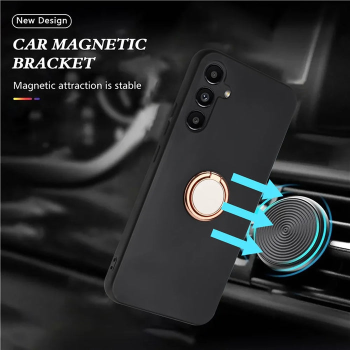 For Samsung Galaxy A15 4G Case TPU Phone Cover with Ring Kickstand - Rose Gold - 3
