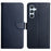 HT02 For Samsung Galaxy S24+ Case Genuine Cow Leather Anti-fall Phone Cover - Blue - 1