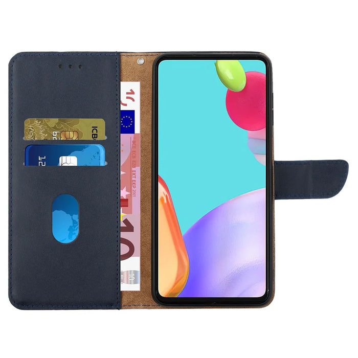 HT02 For Samsung Galaxy S24+ Case Genuine Cow Leather Anti-fall Phone Cover - Blue - 2