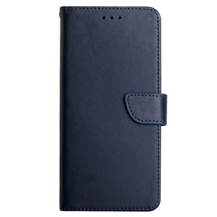 HT02 For Samsung Galaxy S24+ Case Genuine Cow Leather Anti-fall Phone Cover - Blue - 7