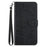 HT03 For Samsung Galaxy S24 Cover PU Leather Flower Imprint Phone Case with Wrist Strap - Black - 7