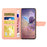 HT03 For Samsung Galaxy A15 4G Case Imprinted Leather Protective Phone Cover with Long Strap - Pink - 2