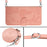 HT03 For Samsung Galaxy A15 4G Case Imprinted Leather Protective Phone Cover with Long Strap - Pink - 7