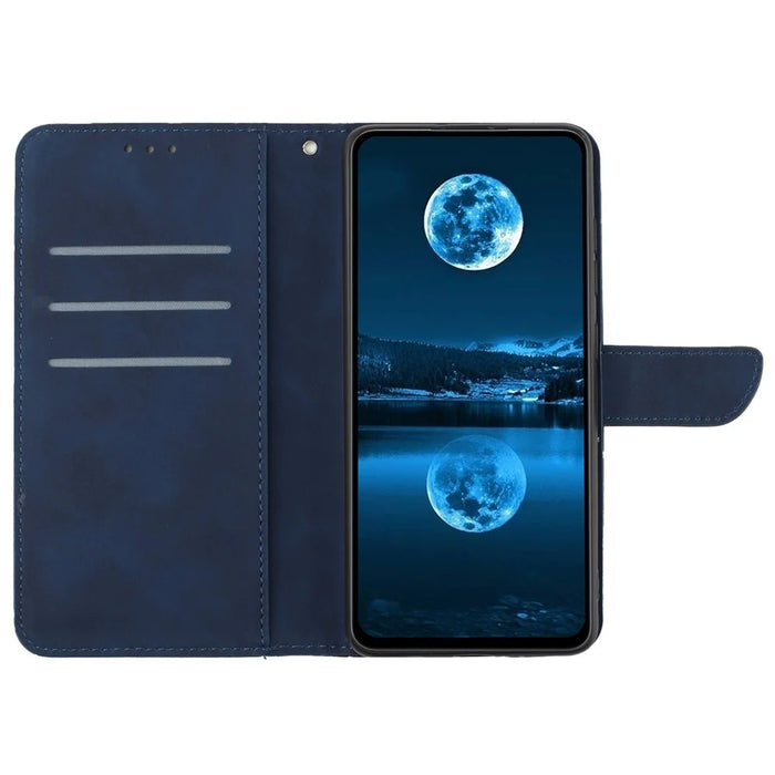 HT05 For Samsung Galaxy A15 4G Case Imprinted Phone Wallet Cover - Blue - 2