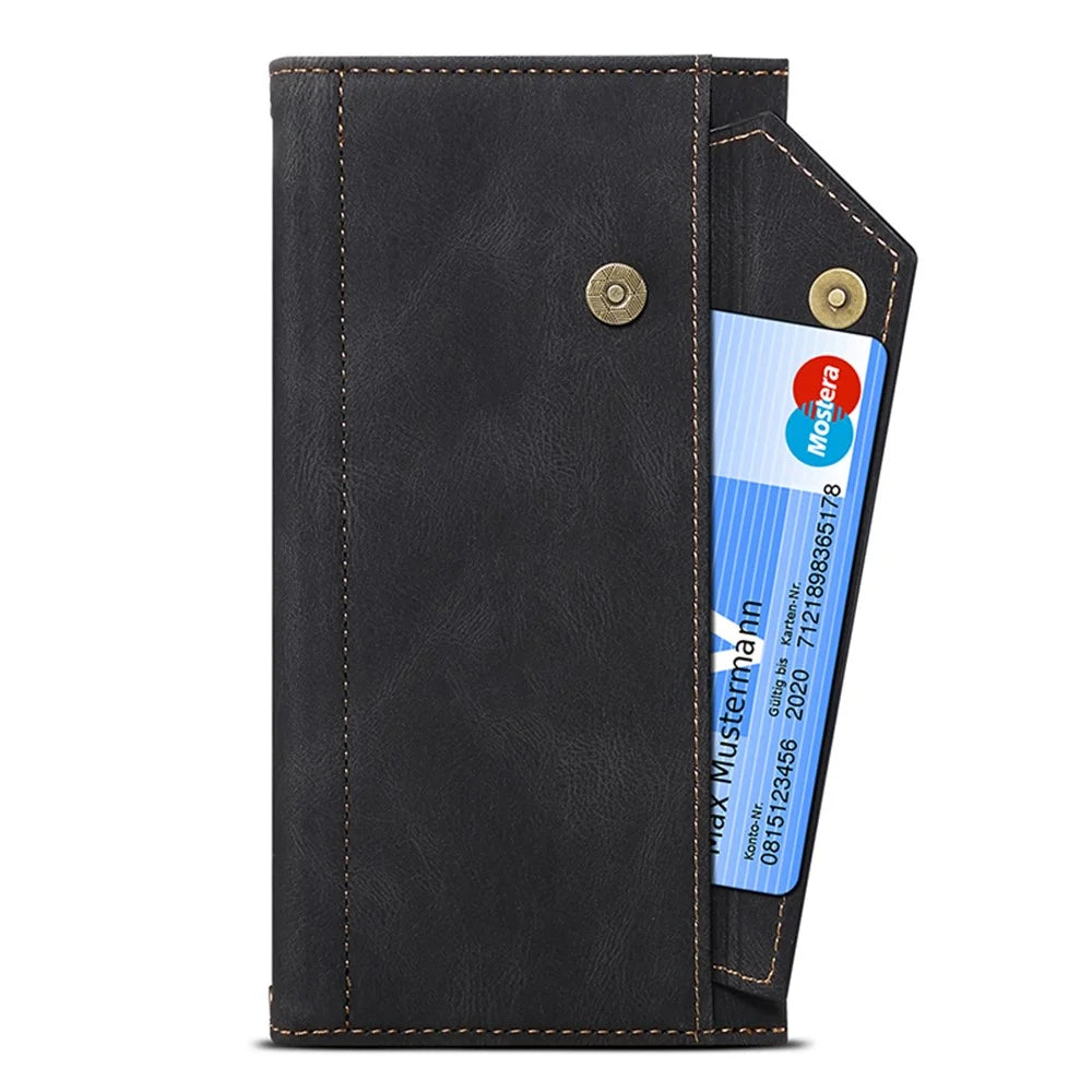 ESEBLE Star Series For Samsung Galaxy S24+ Case Zipper Pocket Wallet Leather Phone Cover - Black - 6